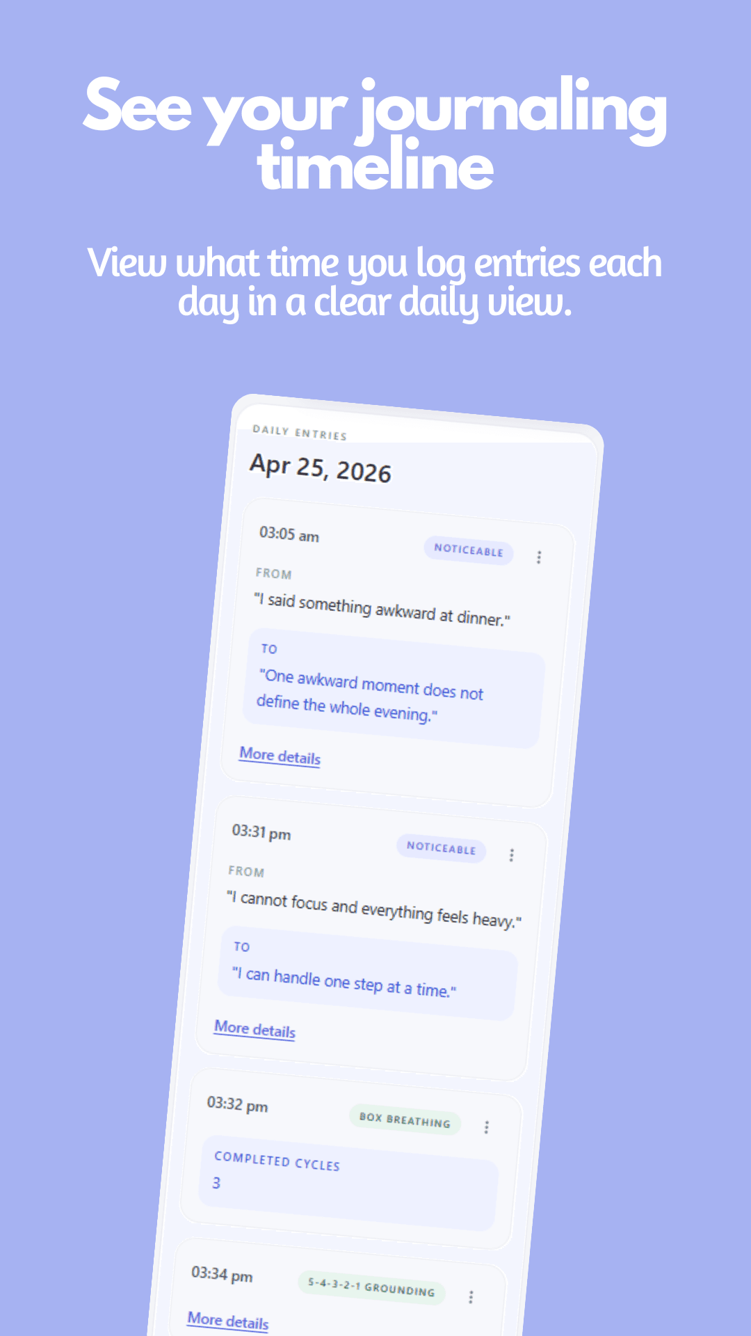See your journaling timeline